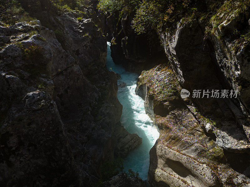 Beautiful Blue River Soča In A Sunny Weather During Wintertime